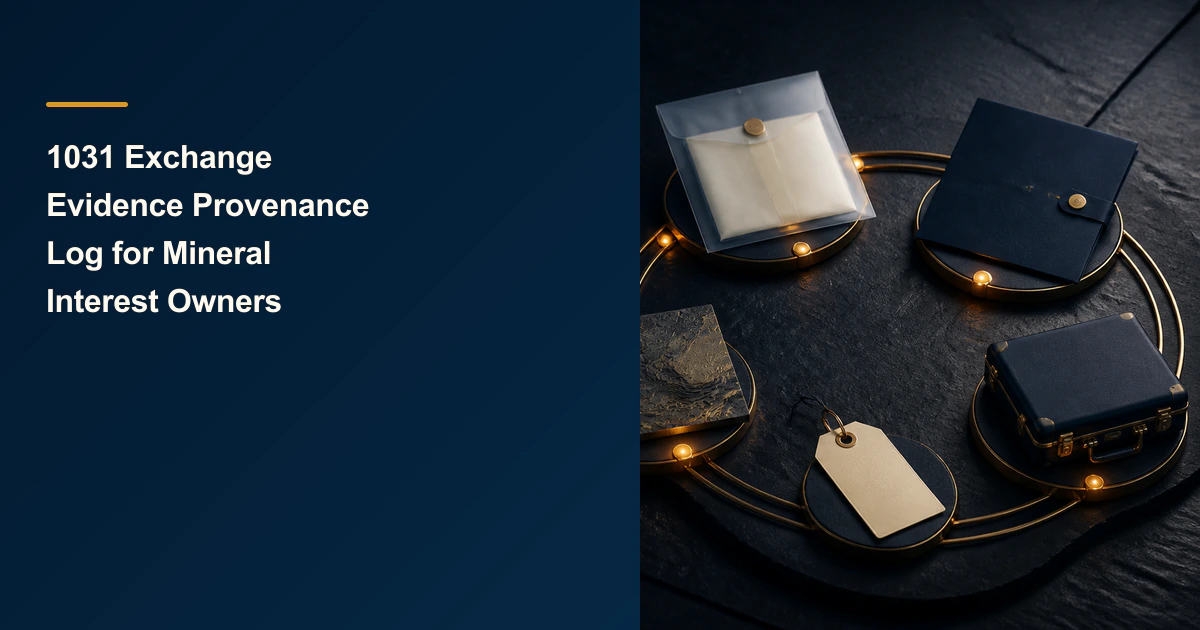 1031 Exchange Evidence Provenance Log for Mineral Interest Owners