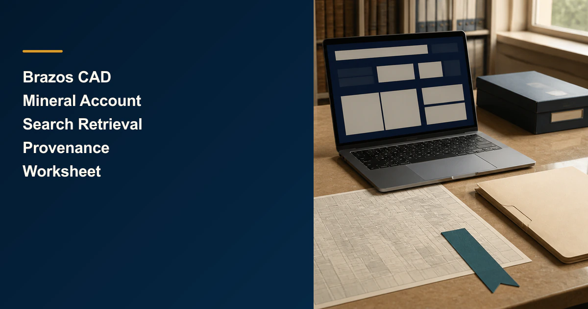 Brazos CAD Mineral Account Search Retrieval Provenance Worksheet