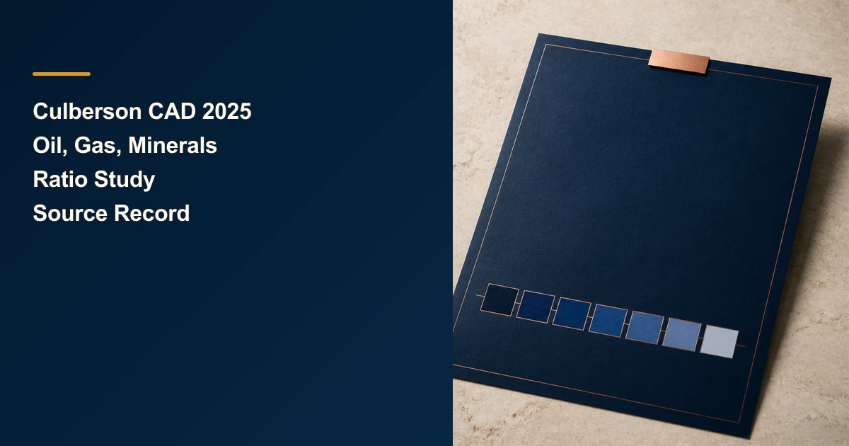 Culberson CAD 2025 Oil, Gas, Minerals Ratio Study Source Record