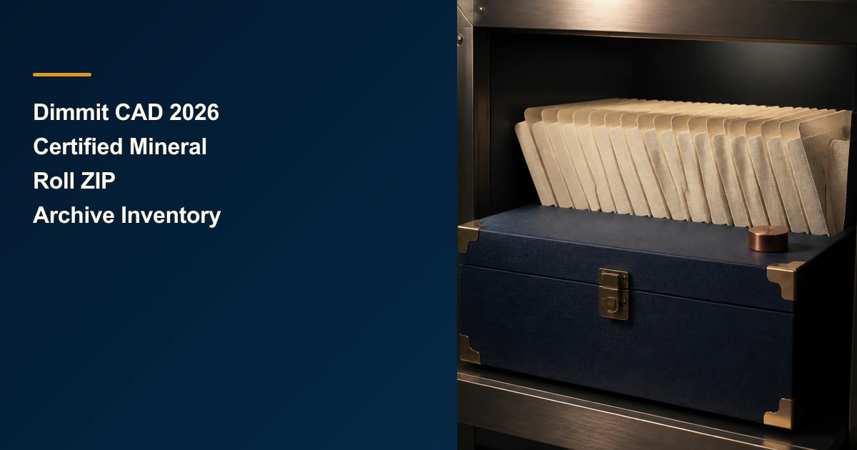 Dimmit CAD 2026 Certified Mineral Roll ZIP Archive Inventory