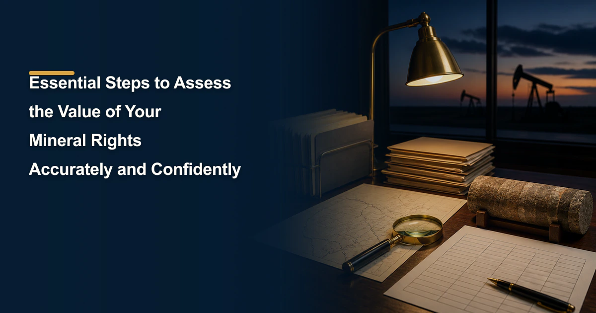 Article cover titled “Essential Steps to Assess the Value of Your Mineral Rights Accurately and Confidently”.
