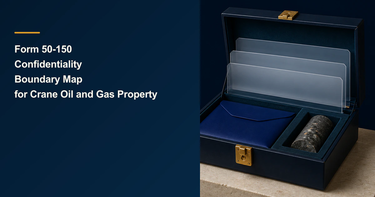 Form 50-150 cover with open case, envelope and core sample