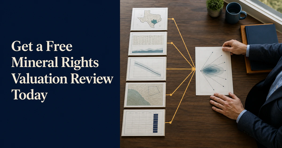 Article cover titled “Get a Free Mineral Rights Valuation Review Today”.