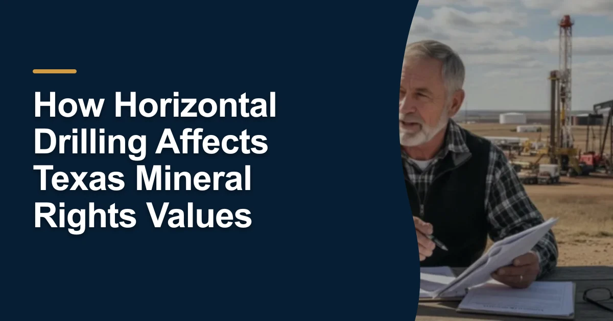 MRX article cover with the title “How Horizontal Drilling Affects Texas Mineral Rights Values”.