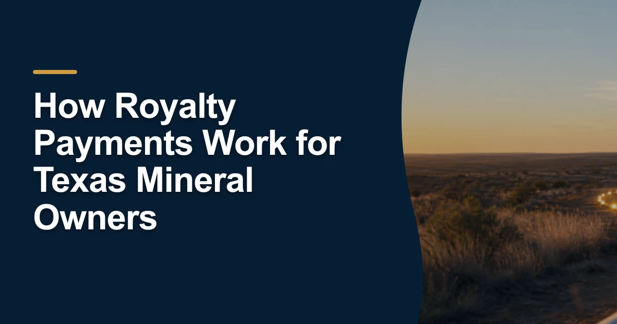 MRX article cover with the title “How Royalty Payments Work for Texas Mineral Owners”.