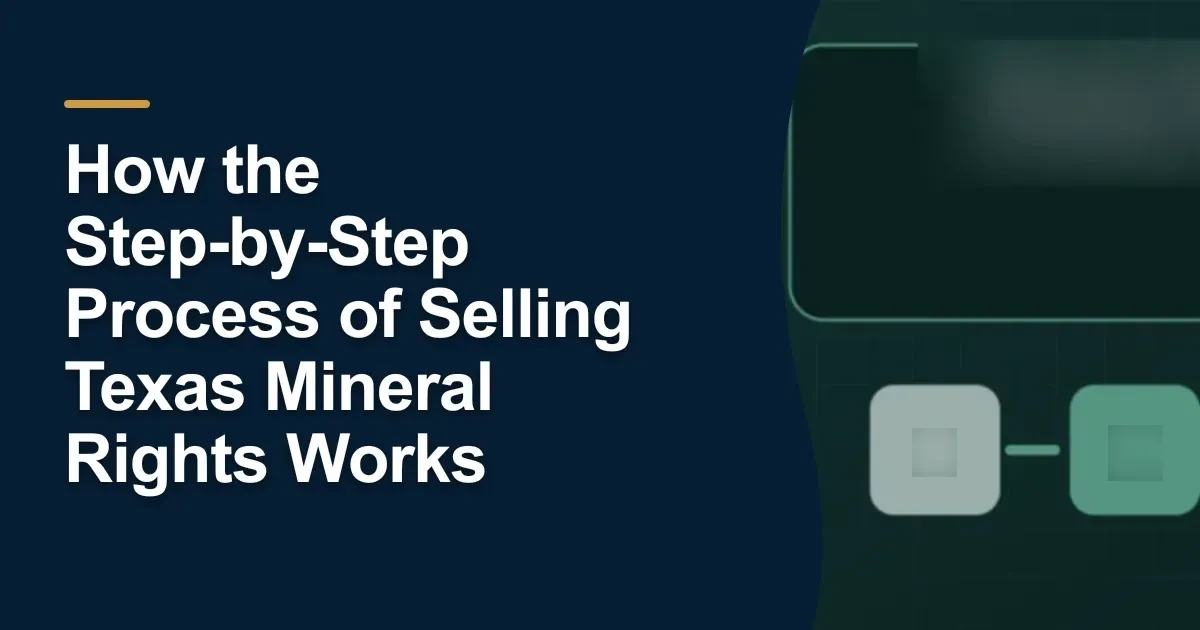 MRX article cover with the title “How the Step-by-Step Process of Selling Texas Mineral Rights Works”.