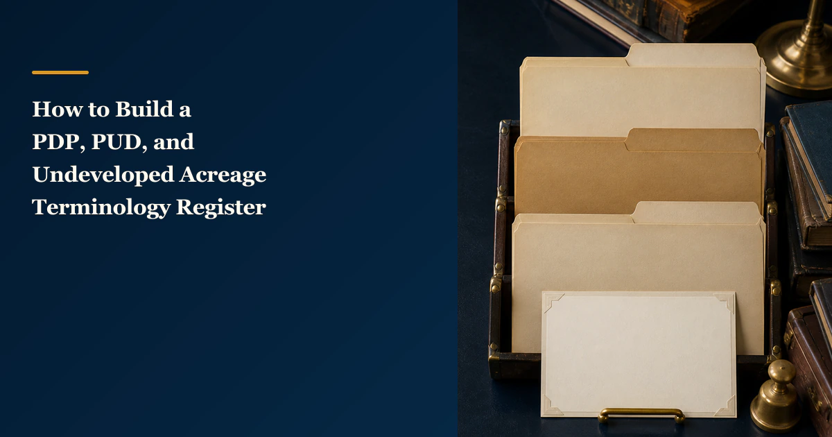 How to Build a PDP, PUD, and Undeveloped Acreage Terminology Register
