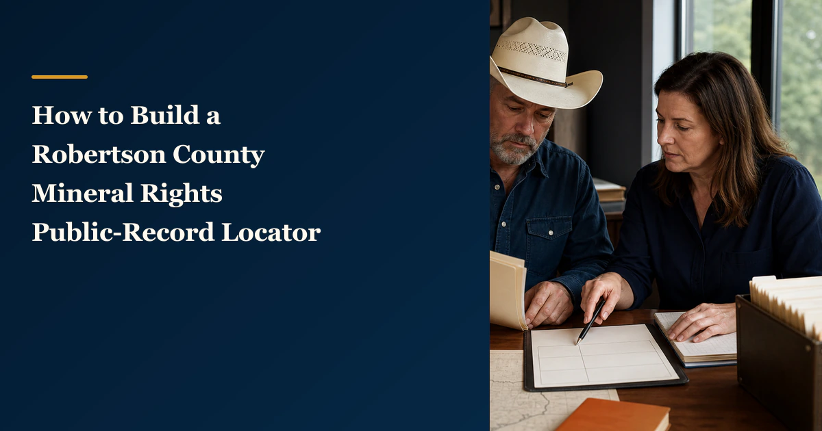 How to Build a Robertson County Mineral Rights Public-Record Locator