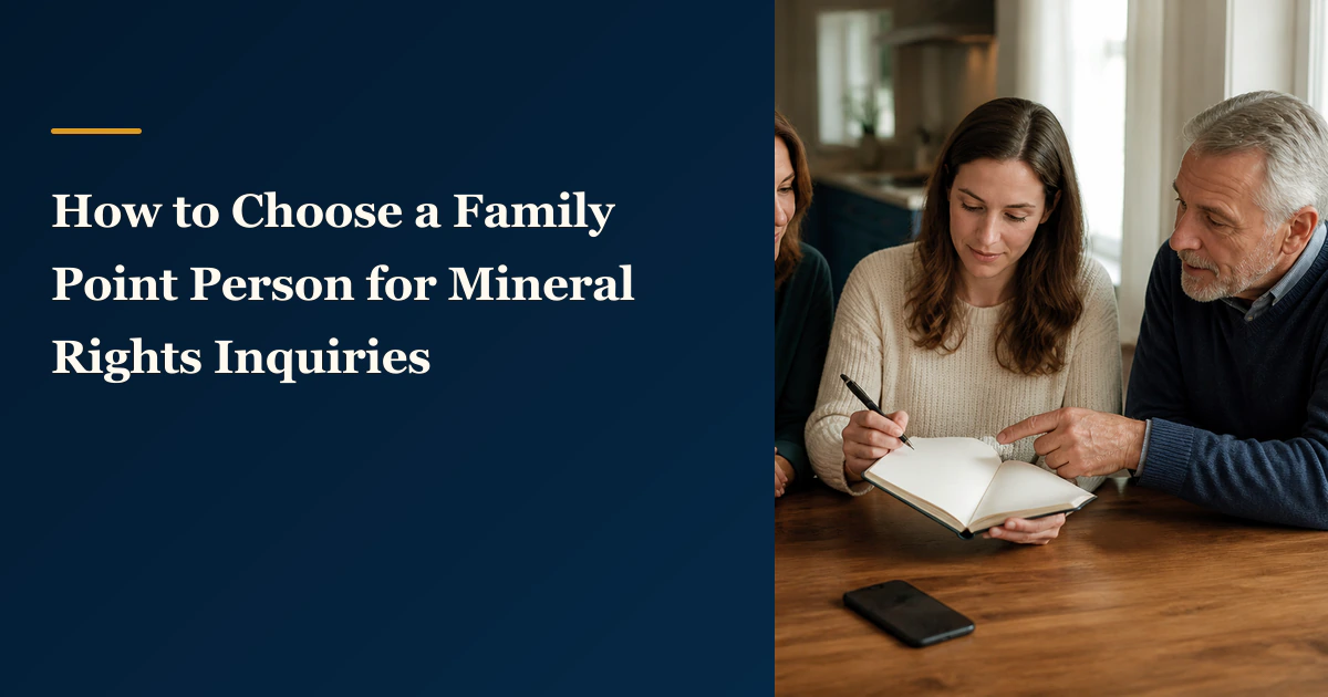 How to Choose a Family Point Person for Mineral Rights Inquiries