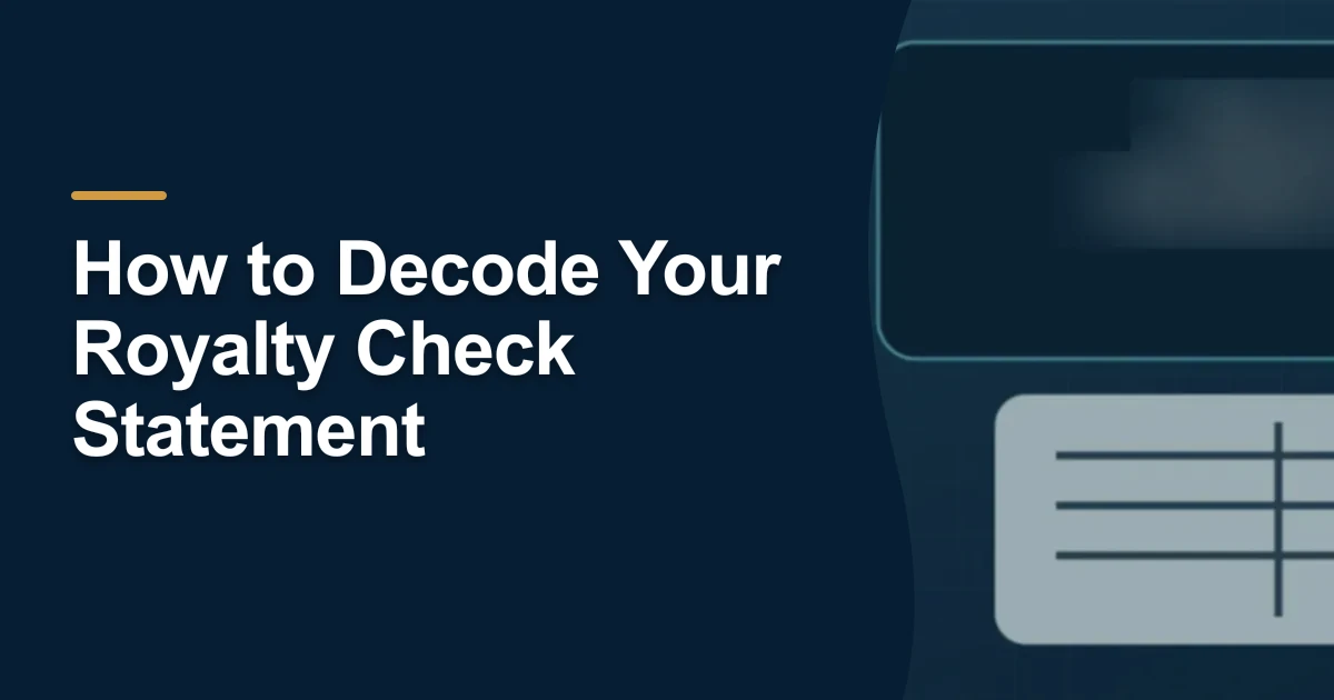 MRX article cover with the title “How to Decode Your Royalty Check Statement”.