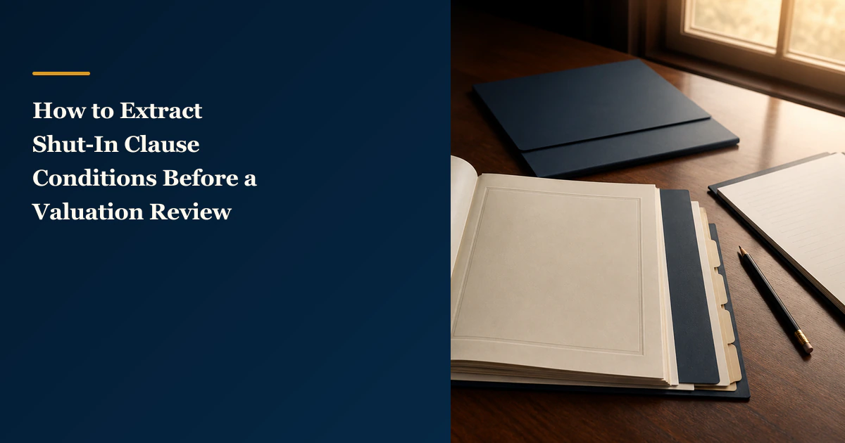 How to Extract Shut-In Clause Conditions Before a Valuation Review