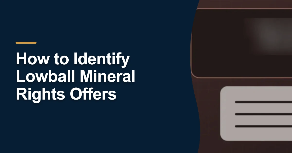 MRX article cover with the title “How to Identify Lowball Mineral Rights Offers”.