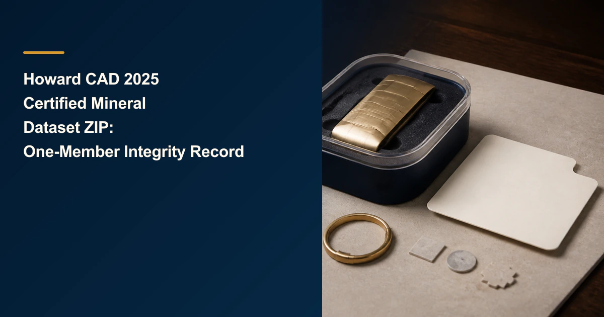 Howard dataset cover with a gold bar in a clear-lidded case