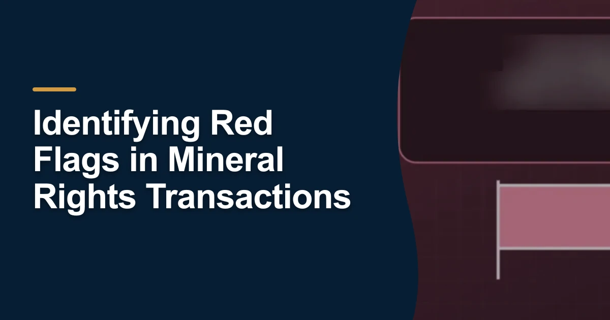 MRX article cover with the title “Identifying Red Flags in Mineral Rights Transactions”.