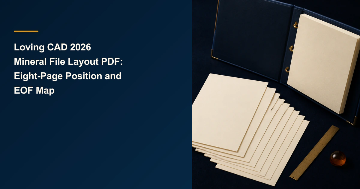 Loving CAD 2026 Mineral File Layout PDF: Eight-Page Position and EOF Map