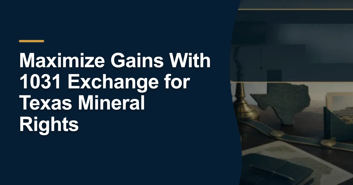 MRX article cover with the title “Maximize Gains With 1031 Exchange for Texas Mineral Rights”.