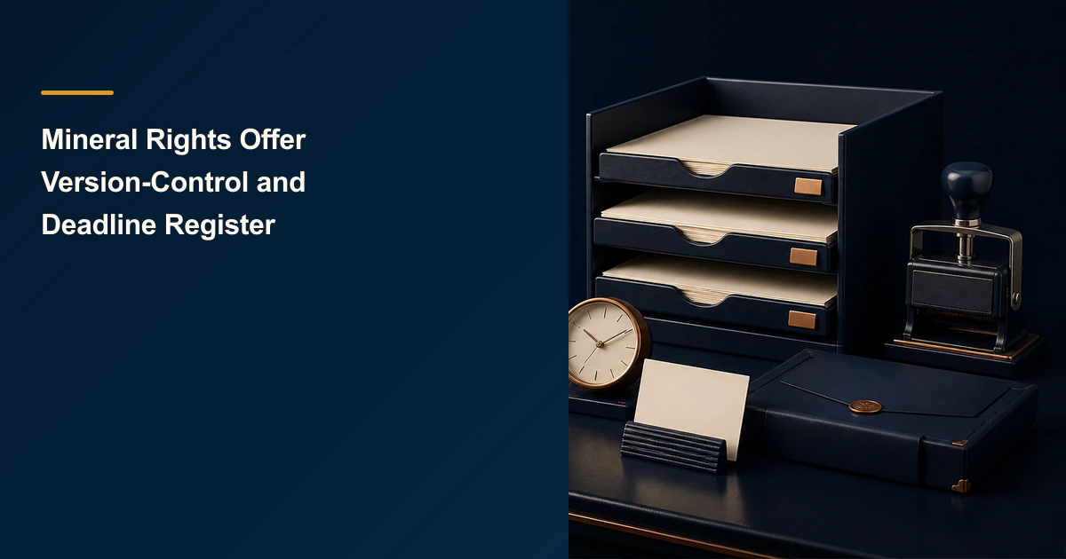 Mineral Rights Offer Version-Control and Deadline Register