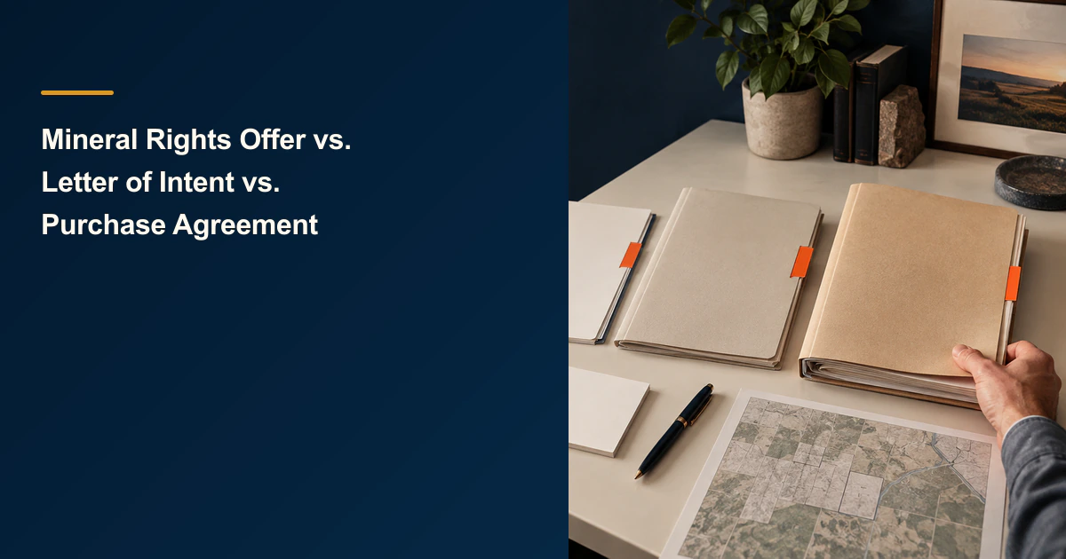 Mineral Rights Offer vs. Letter of Intent vs. Purchase Agreement