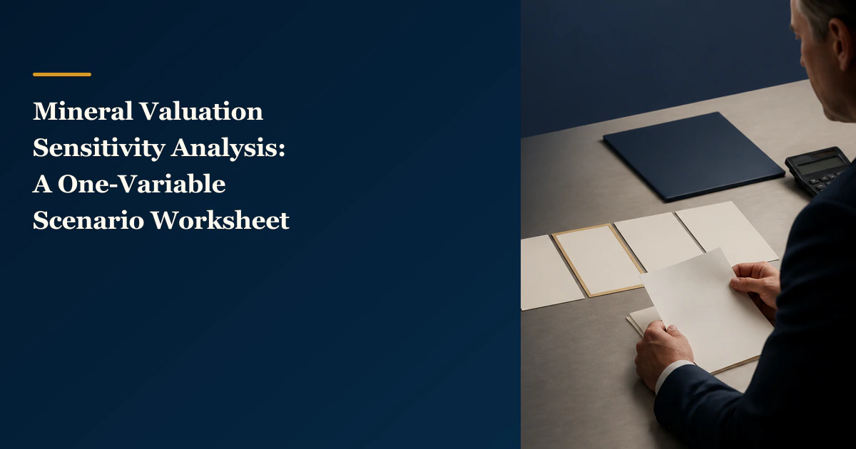 Mineral Valuation Sensitivity Analysis: A One-Variable Scenario Worksheet