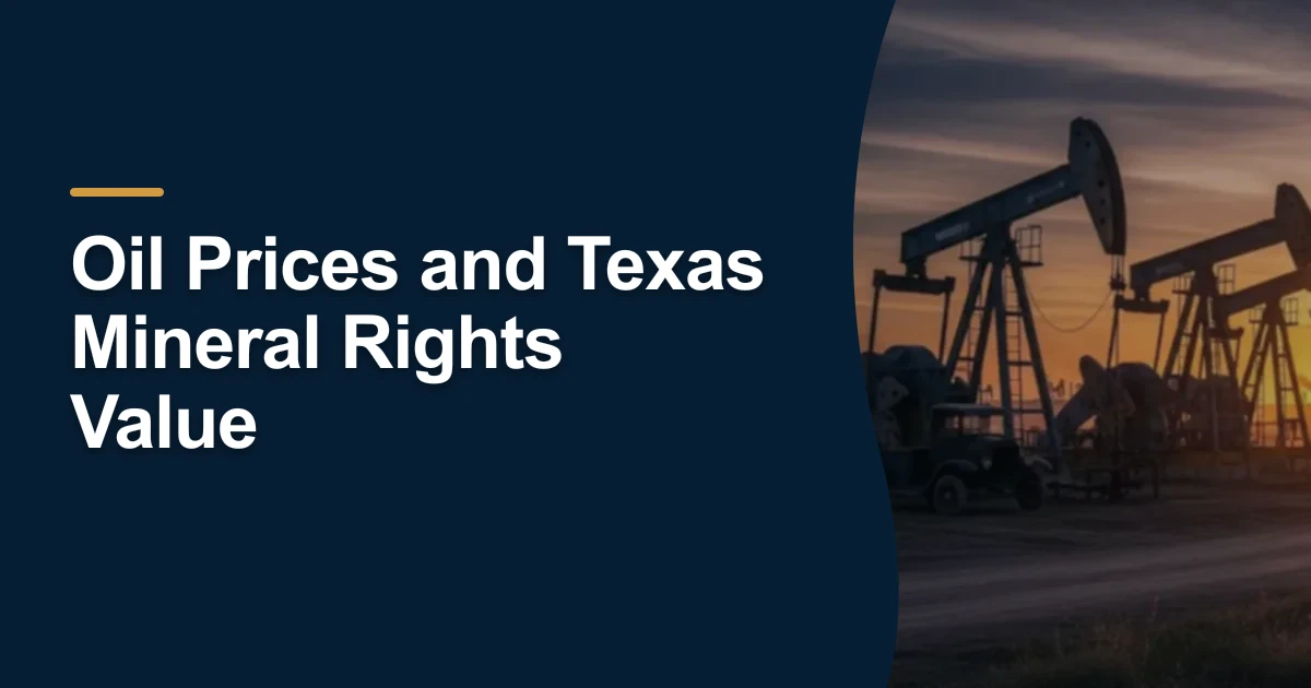 MRX article cover with the title “Oil Prices and Texas Mineral Rights Value”.