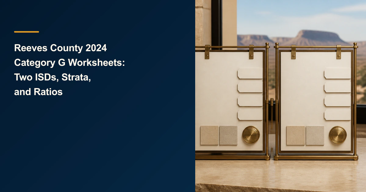 Reeves County 2024 Category G Worksheets: Two ISDs, Strata, and Ratios