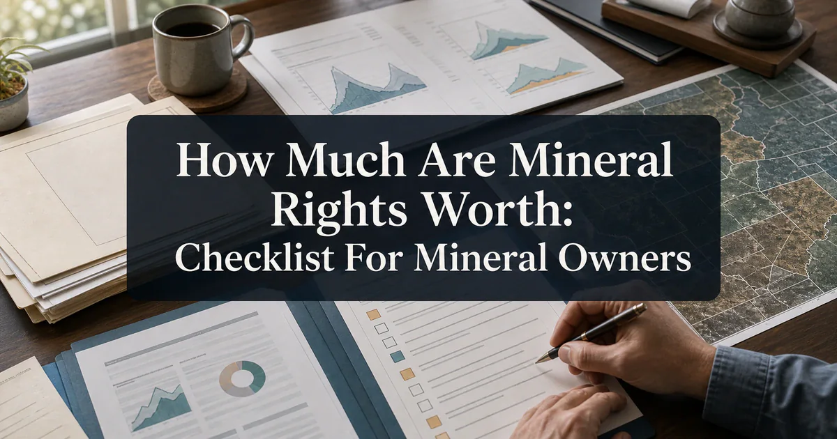 How Much Are Mineral Rights Worth: Checklist For Mineral Owners