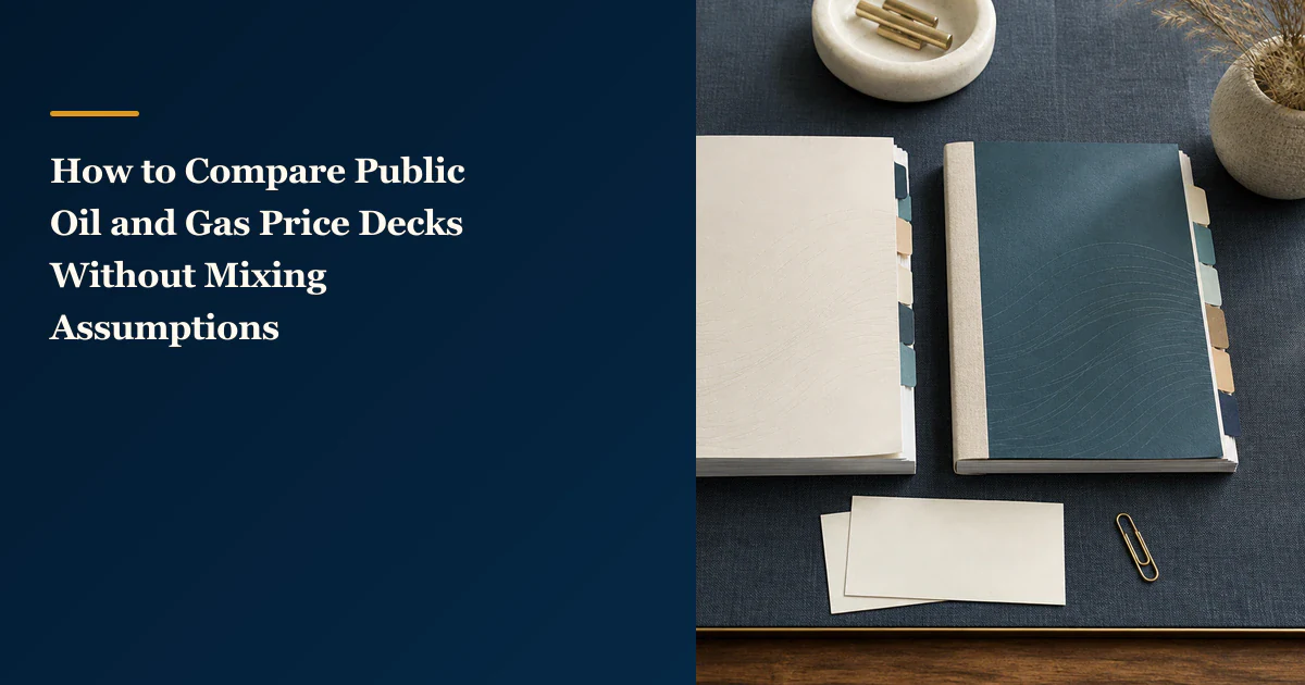 How to Compare Public Oil and Gas Price Decks Without Mixing Assumptions
