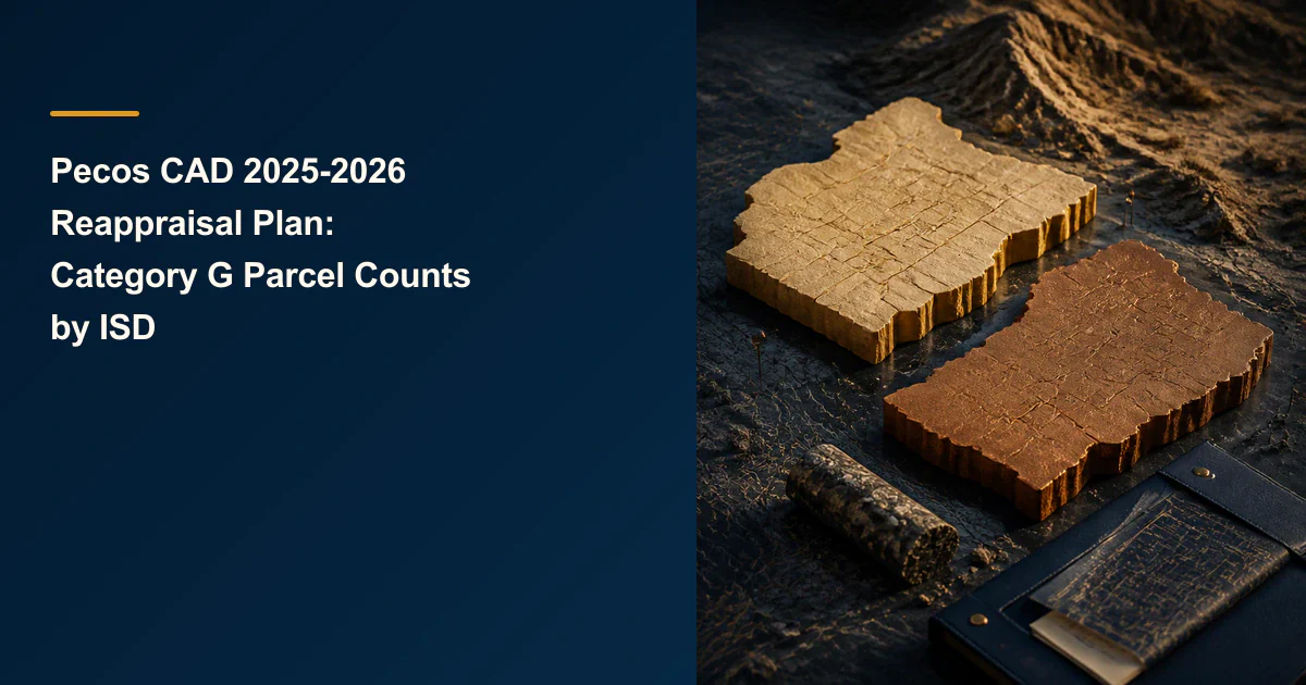 Pecos CAD 2025-2026 Reappraisal Plan: Category G Parcel Counts by ISD