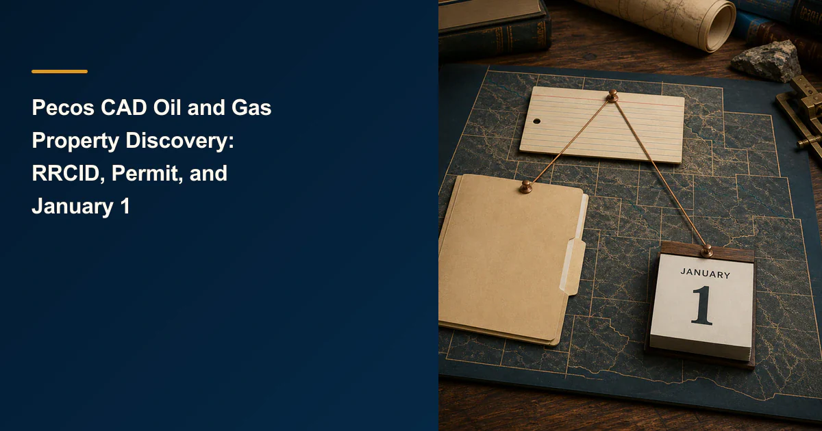 Pecos CAD Oil and Gas Property Discovery: RRCID, Permit, and January 1 JANUARY 1