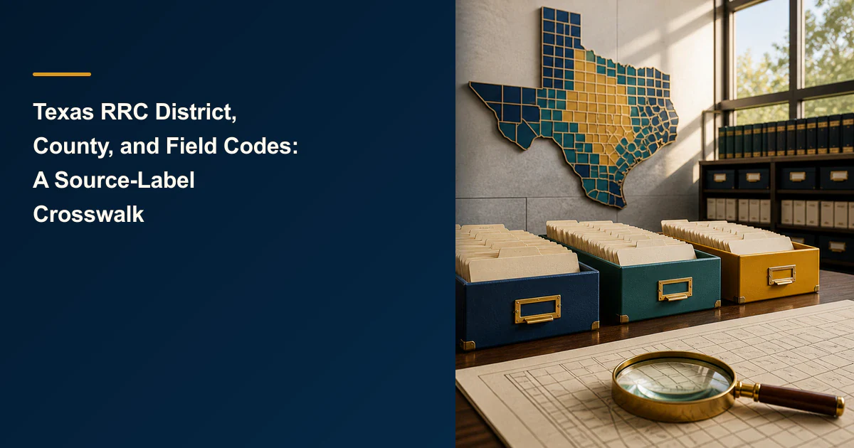Texas RRC District, County, and Field Codes: A Source-Label Crosswalk