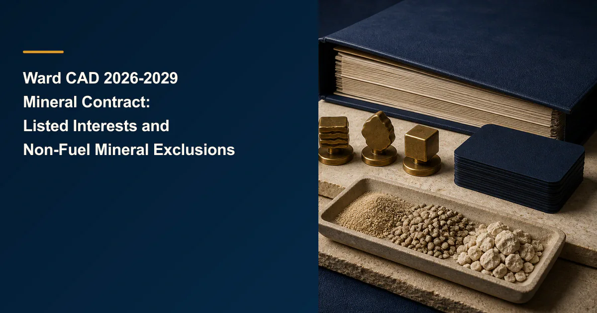 Ward CAD 2026-2029 Mineral Contract: Listed Interests and Non-Fuel Mineral Exclusions