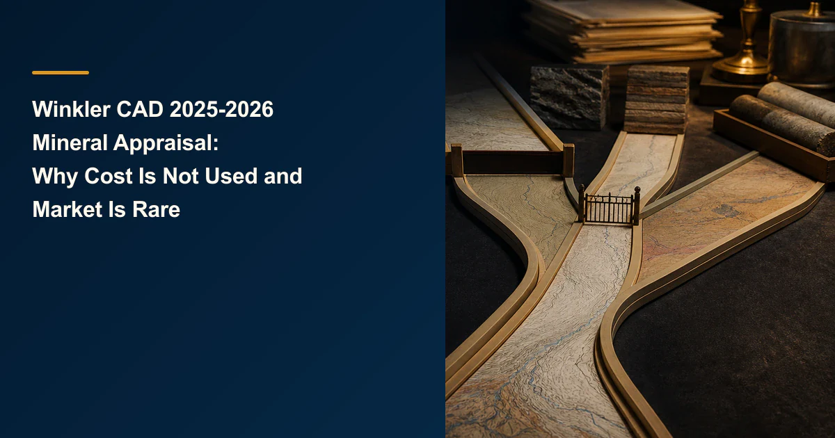 Winkler CAD 2025-2026 Mineral Appraisal: Why Cost Is Not Used and Market Is Rare