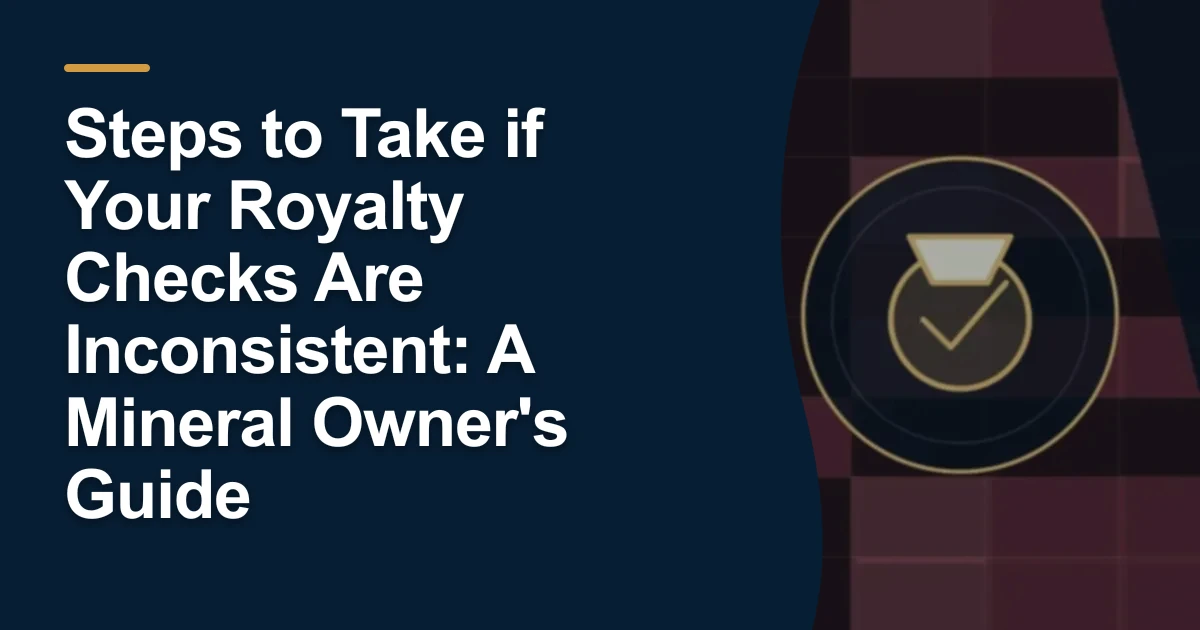 MRX article cover with the title “Steps to Take if Your Royalty Checks Are Inconsistent: A Mineral Owner's Guide”.