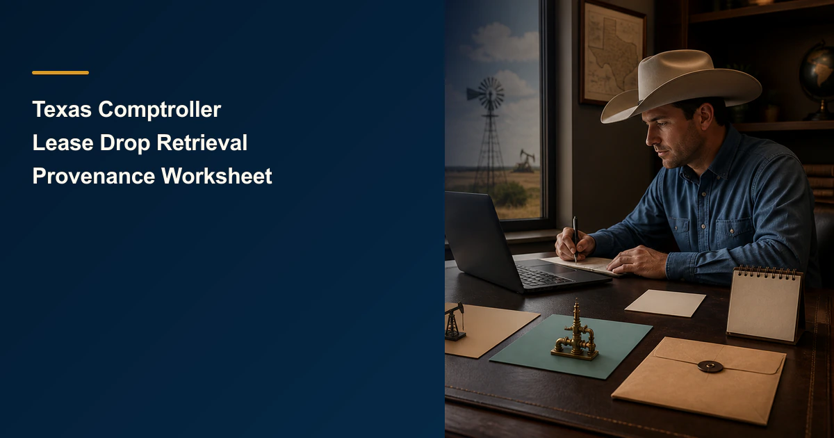 Texas Comptroller Lease Drop Retrieval Provenance Worksheet