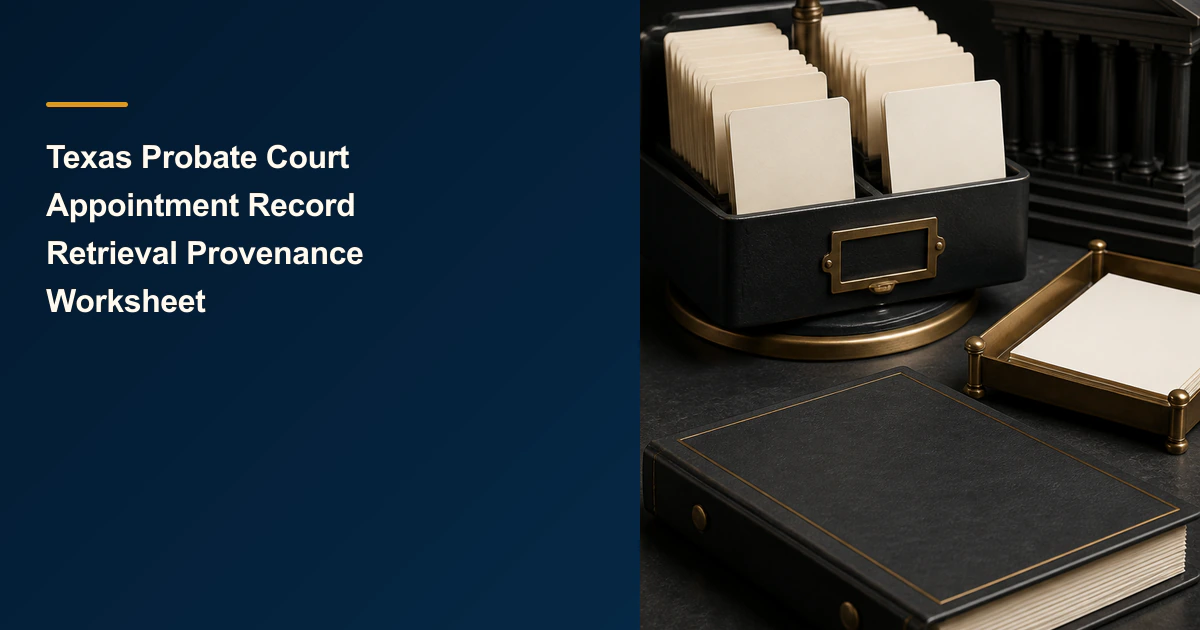 Texas Probate Court Appointment Record Retrieval Provenance Worksheet