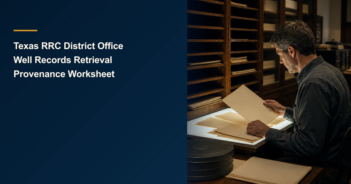 Texas RRC District Office Well Records Retrieval Provenance Worksheet