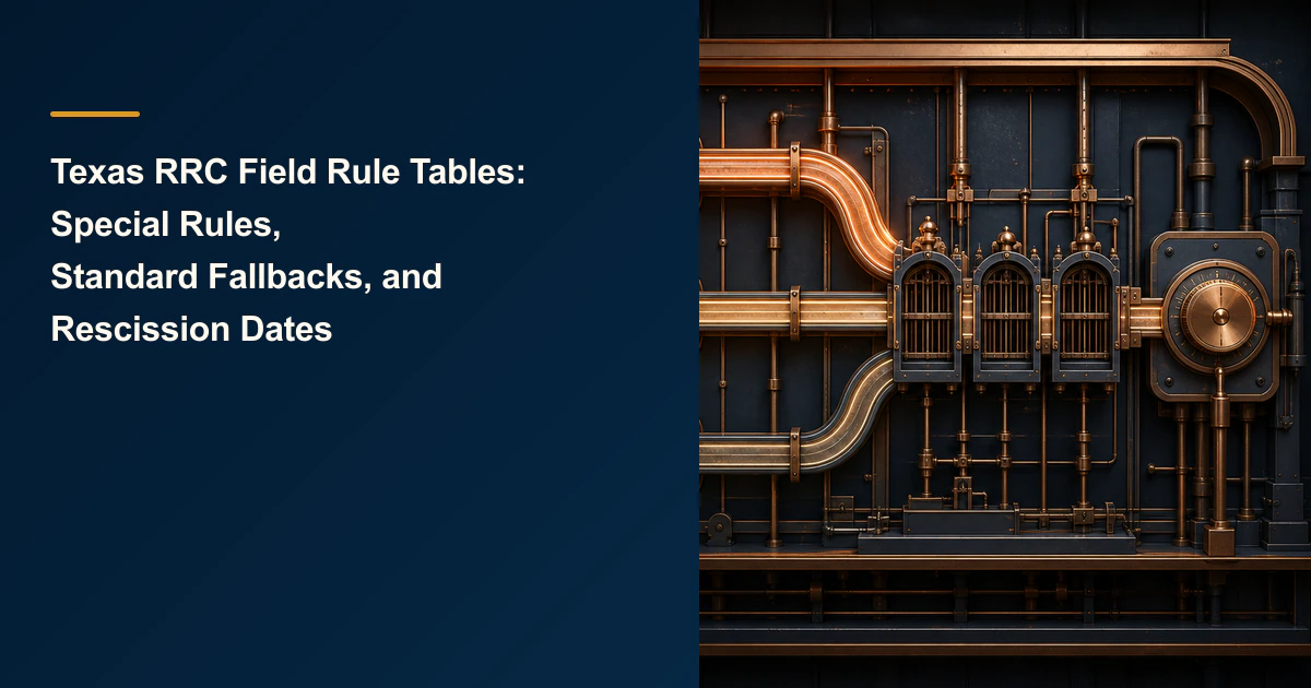 Texas RRC Field Rule Tables: Special Rules, Standard Fallbacks, and Rescission Dates