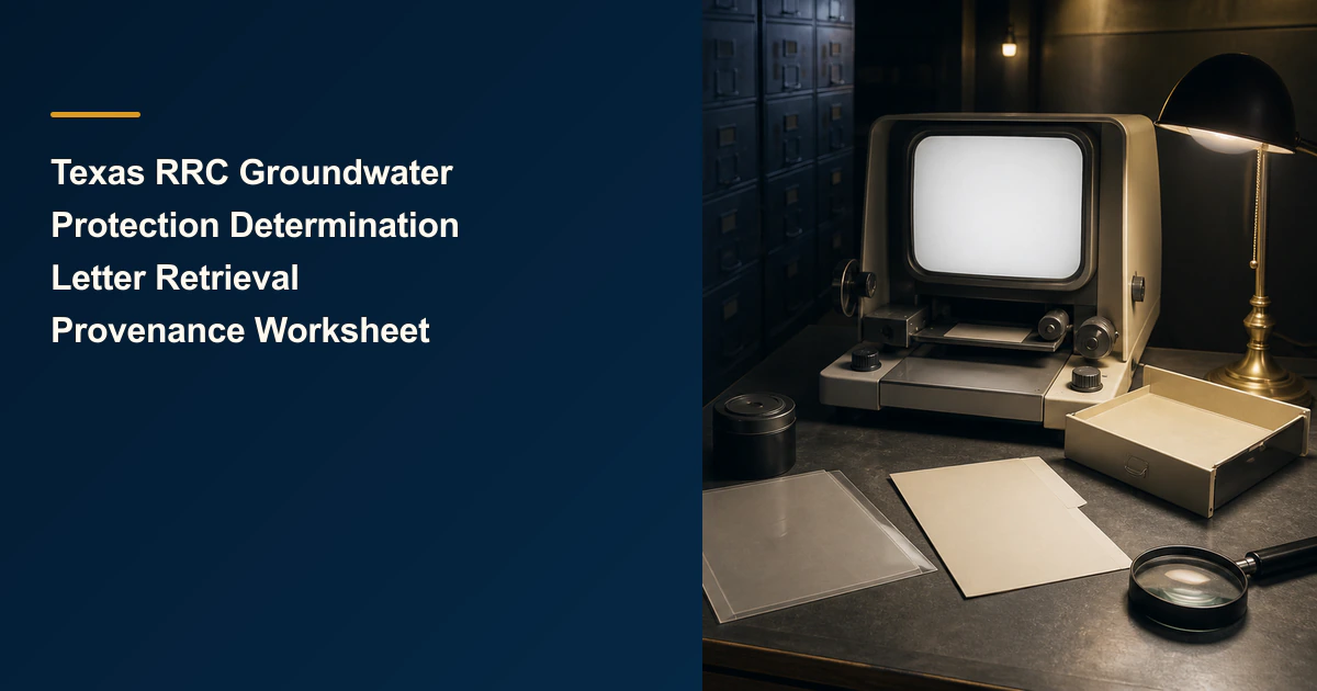 Texas RRC Groundwater Protection Determination Letter Retrieval Provenance Worksheet