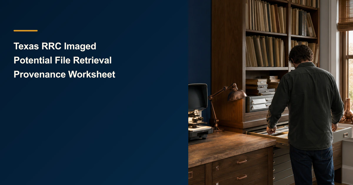 Texas RRC Imaged Potential File Retrieval Provenance Worksheet