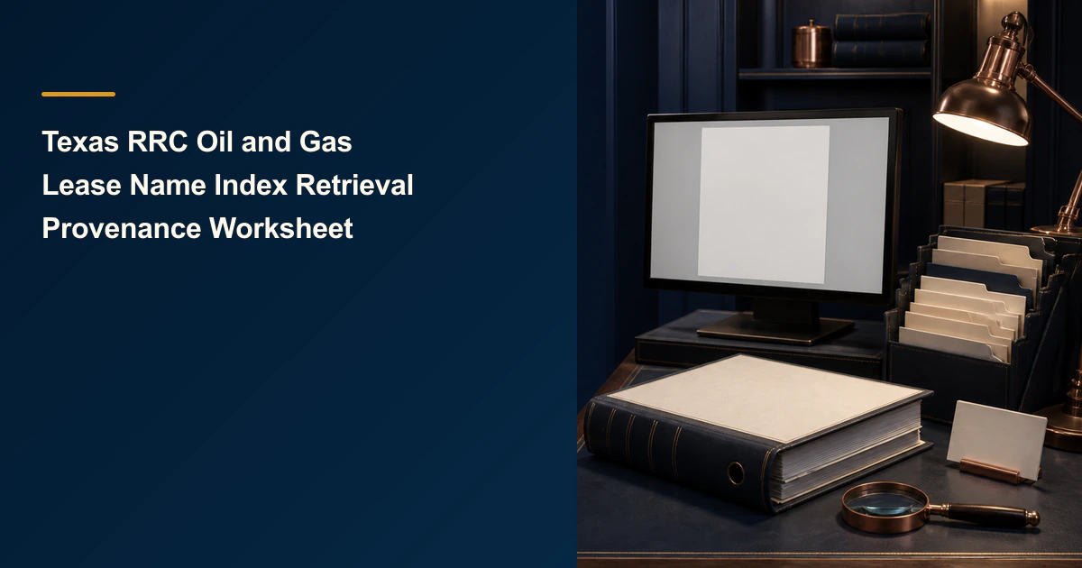 Texas RRC Oil and Gas Lease Name Index Retrieval Provenance Worksheet