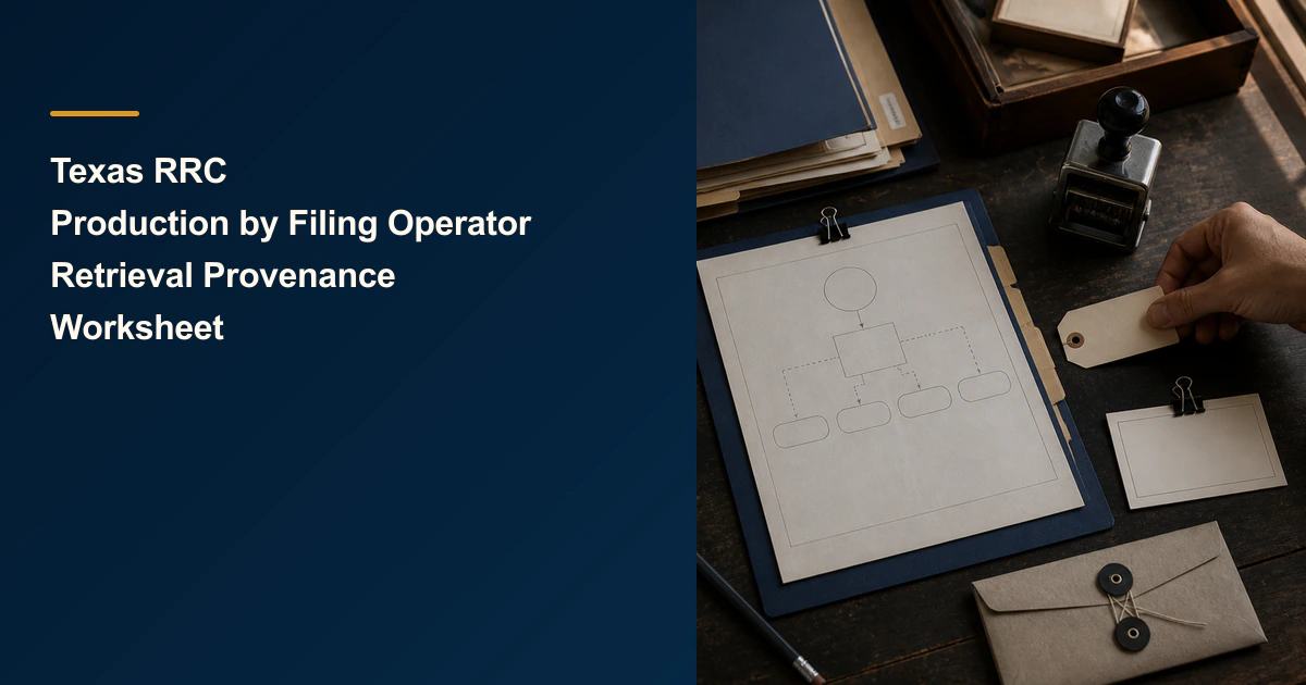 Texas RRC Production by Filing Operator Retrieval Provenance Worksheet