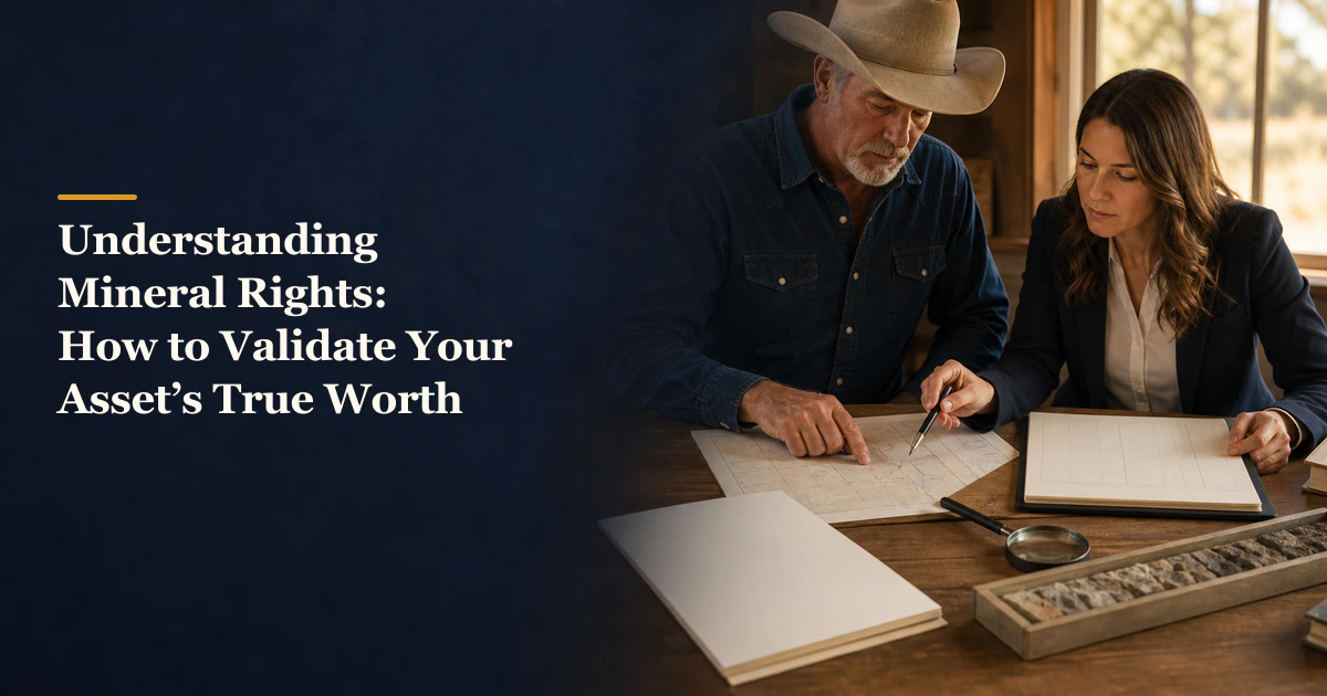 Title reads “Understanding Mineral Rights: How to Validate Your Asset’s True Worth”.