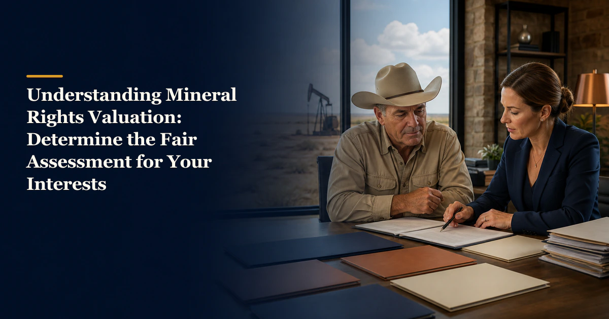 Title reads “Understanding Mineral Rights Valuation: Determine the Fair Assessment for Your Interests”.