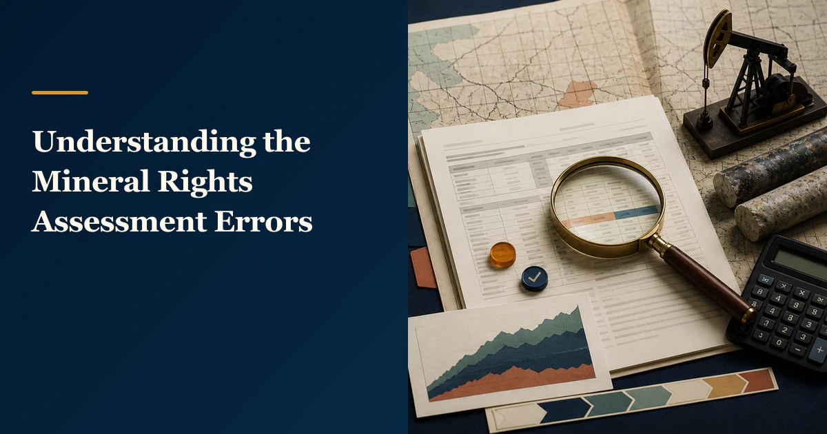 Title reads “Understanding the Mineral Rights Assessment Errors”.