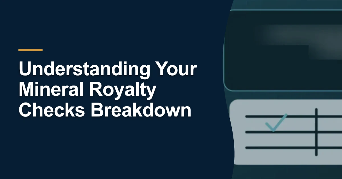 MRX article cover with the title “Understanding Your Mineral Royalty Checks Breakdown”.
