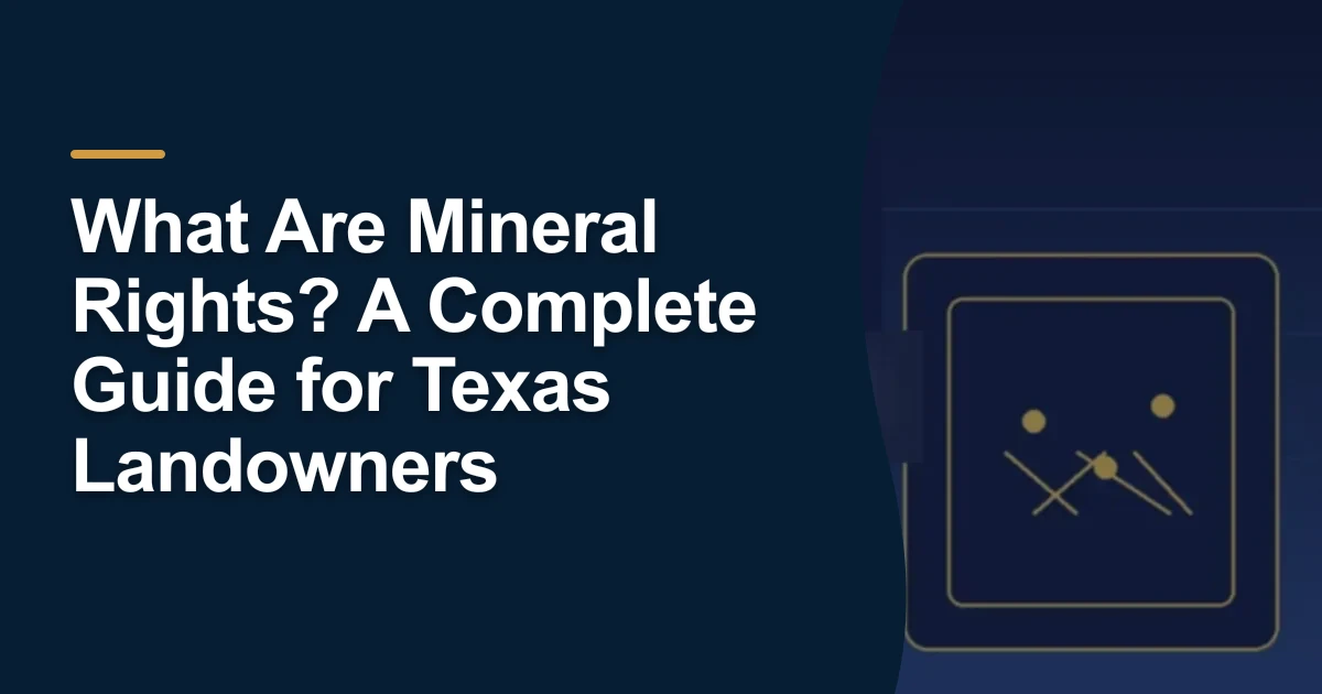 MRX article cover with the title “What Are Mineral Rights? A Complete Guide for Texas Landowners”.