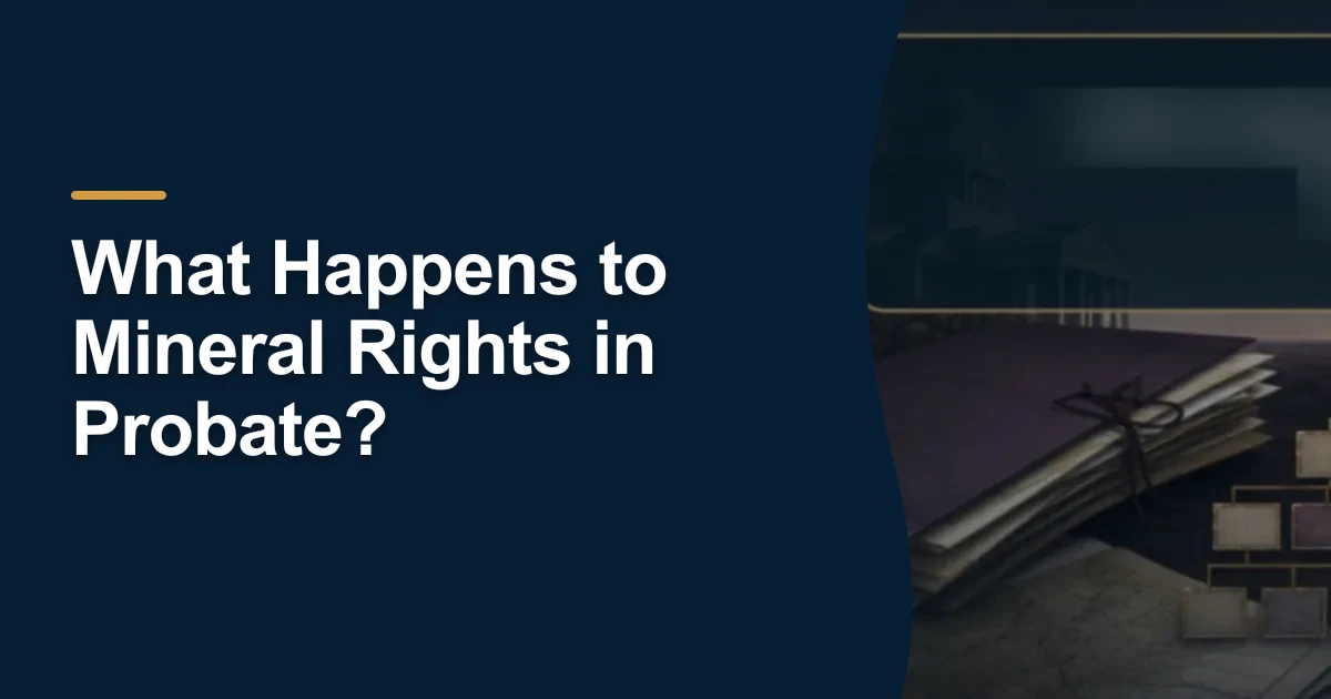 MRX article cover with the title “What Happens to Mineral Rights in Probate?”.
