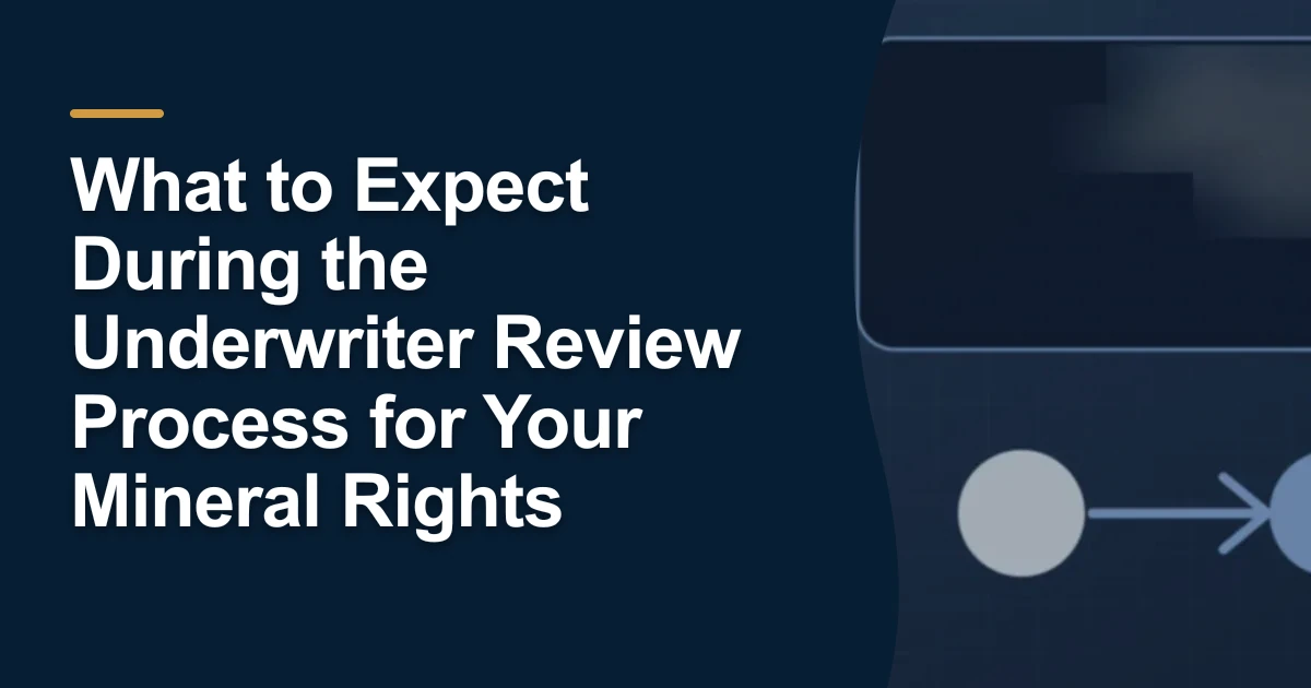 MRX article cover with the title “What to Expect During the Underwriter Review Process for Your Mineral Rights”.