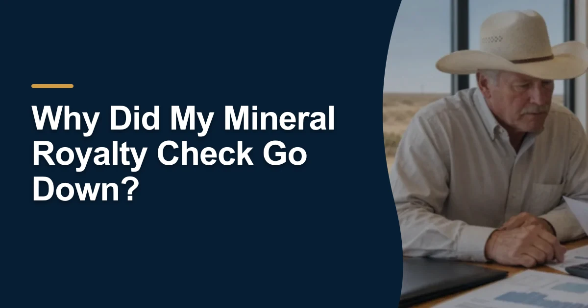 MRX article cover with the title “Why Did My Mineral Royalty Check Go Down?”.