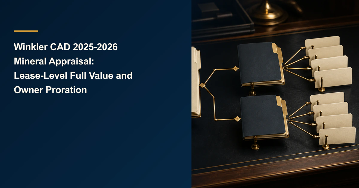 Winkler CAD 2025-2026 Mineral Appraisal: Lease-Level Full Value and Owner Proration